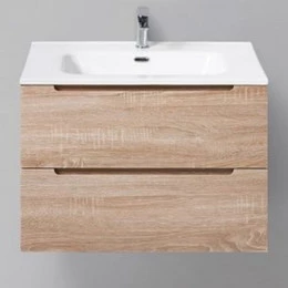 Тумба подвесная с раковиной BelBagno ETNA-700-2C-SO-WO-P 70 см, Rovere Bianco, Цвет фасада: Rovere Bianco - фото 