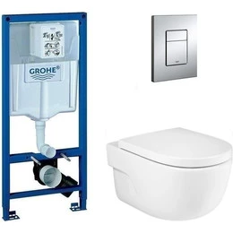 Инсталляция Grohe Rapid SL с подвесным безободковым унитазом Roca Meridian - фото 