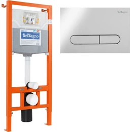 Инсталляция для унитаза BelBagno BB001-120/BB005-PR-CHROME (кнопка Prospero, цвет хром) - фото 