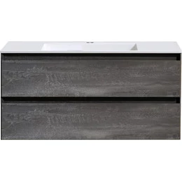 Тумба подвесная с раковиной Vincea Luka 100 см VMC-2L100GS (раковина VCB-13100W), серый камень - фото 