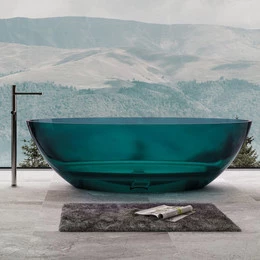Ванна прозрачная Abber Kristall 180x85 см AT9702Aquamarin, бирюзовый - фото 