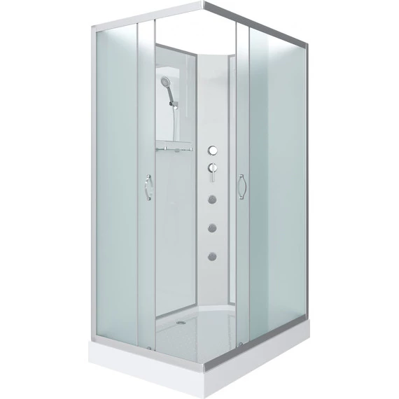 Гидробокс Niagara Classic 100x80 см NG-43085-14QBKG, серебро/матовое (безсиликоновая сборка) - фото 