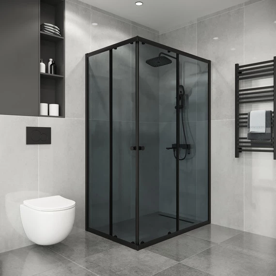 Душевое ограждение Niagara Eco 105x80 см NG-1118-14QT, чёрный матовый/тонированное - фото 