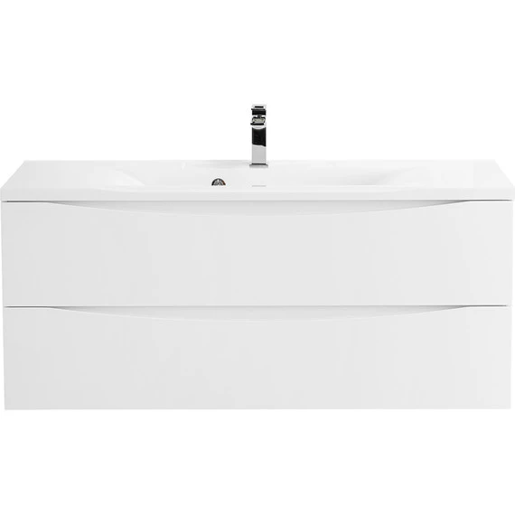 Тумба подвесная с раковиной BelBagno MARINO-1200-2C-SO-BL-P 120 см, Bianco Lucido - фото 