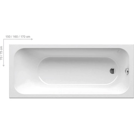 Ванна Ravak Chrome Slim 150х70 см C721300000, Размер - мм: 1500х700 - фото 