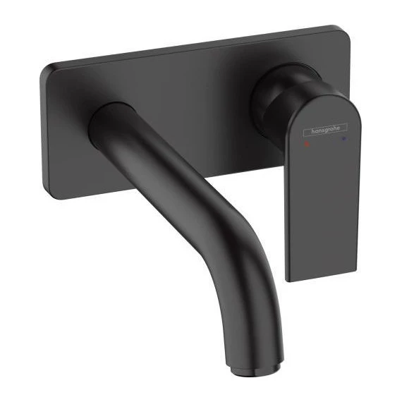 Смеситель для раковины настенный Hansgrohe Vernis Shape 71578670, черный матовый - фото 