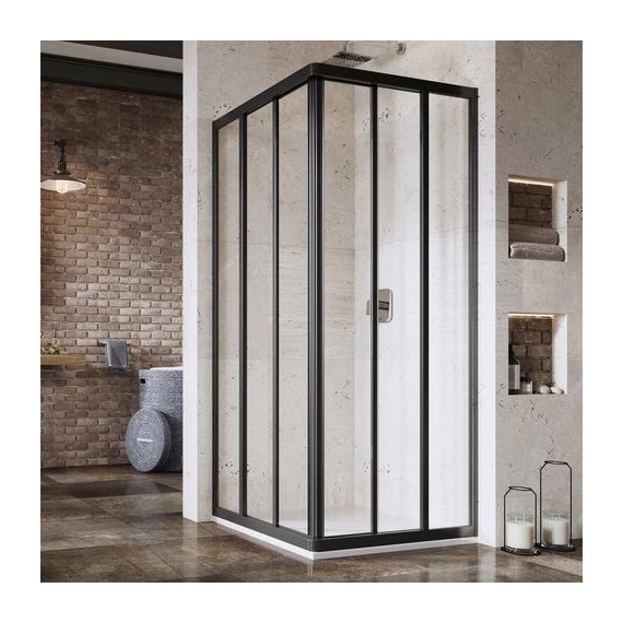 Душевое ограждение Ravak Supernova ASRV3+ASRV3 75x75 см 15V303R2Z1 чёрный/прозрачное - фото 