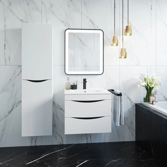 Тумба подвесная с раковиной Iddis Cloud 80 см CLO80W0i95K, белый - фото 7