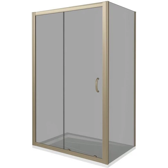 Душевое ограждение Bas Jazz WTW-130-B-BR+SP-90-B-BR 130x90 см, бронза/тонированное - фото 