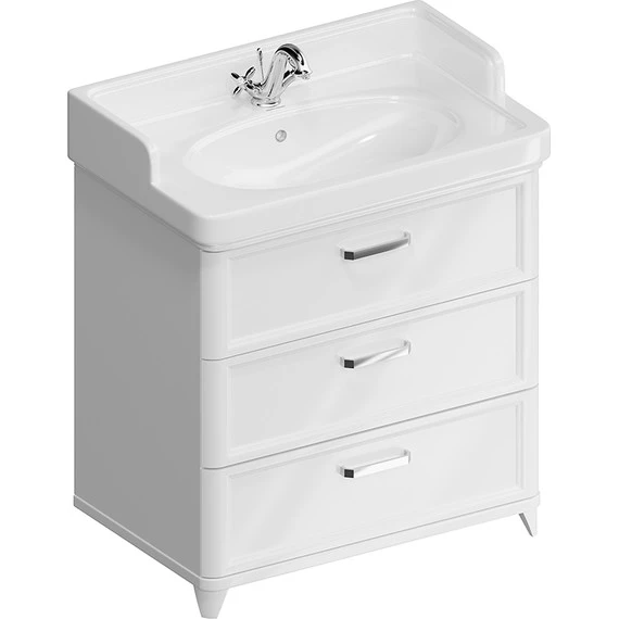 Тумба напольная с раковиной Kerama Marazzi Pompei Neo 80 см PO.N.80.3\WHT, белый глянцевый - фото 