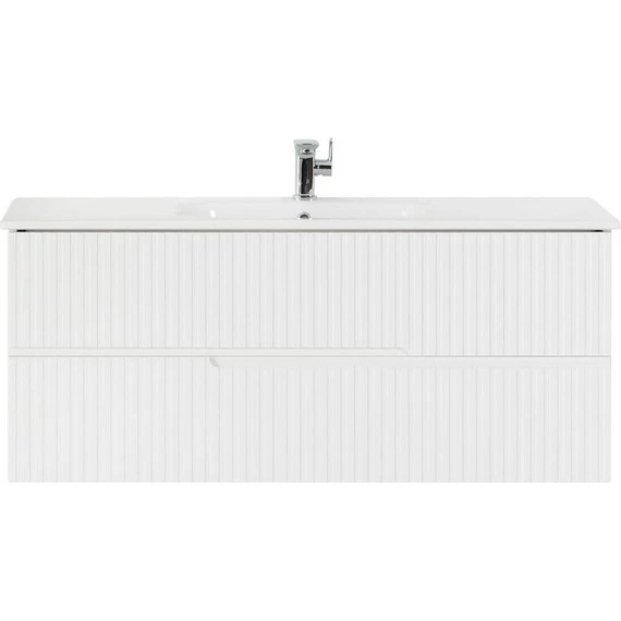 Тумба подвесная с раковиной Cezares DUET-1200-2C-SO-BO 120 см, Bianco Opaco - фото 