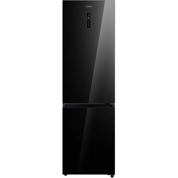 Двухкамерный холодильник Korting KNFC 62029 GN (чёрное стекло) - фото 