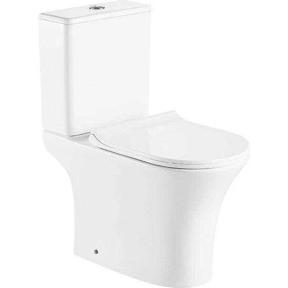 Унитаз-компакт безободковый Azario Fretta Round AZ-7121 с тонкой крышкой микролифт - фото 