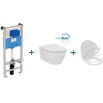 Инсталляция Ideal Standard с подвесным безободковым унитазом Tesi AquaBlade T386801 - фото 