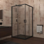 Душевое ограждение Veconi Rovigo 120x120 см RV13-120-01-C5, чёрный/прозрачное - фото 