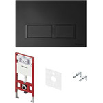 Инсталляция для подвесного унитаза TECEspring S401204 (кнопка чёрная матовая) - фото 