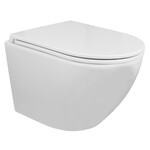 Унитаз подвесной безободковый Azario Grado AZ-0046-N с тонкой крышкой микролифт, Цвет производителя: белый - фото 