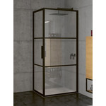 Душевое ограждение Riho Grid GB 201 90х80 см L/R, черный/прозрачное - фото 