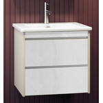 Тумба подвесная с раковиной Smile Фреш 60 см, 2 ящика, белый - фото 