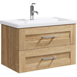 Тумба подвесная с раковиной Aqwella Фостер 80 см FOS01082DS, дуб сонома - фото 