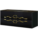 Пенал подвесной Aqwella Clarberg Due amanti 50 см Due.05.05/BLK/GL, черный, (ручки золото) - фото 2