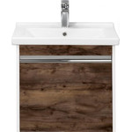 Тумба подвесная с раковиной Акватон Капри 60 см 1A2301K1KPDB0, белый/таксония темная - фото 