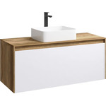 Тумба подвесная со столешницей Aqwella 5 Stars Mobi 120 см MOB0112DB/MOB0712W, дуб балтийский/белый - фото 