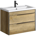 Тумба подвесная с раковиной Aqwella Fargo 80 см FRG0108DB, дуб балтийский - фото 