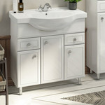 Пенал напольный Comforty Сочи 35 см, белый - фото 2