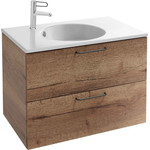 Тумба подвесная с раковиной Jacob Delafon Odeon Rive Gauche 80 см EB2522-R9-E52, дуб табак - фото 