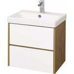 Тумба подвесная с раковиной Акватон Сканди 70 см 1A2518K0SDZ90, белый/дуб рустикальный - фото 