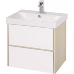 Тумба подвесная с раковиной Акватон Сканди 70 см 1A2518K0SDB20, белый/дуб верона - фото 