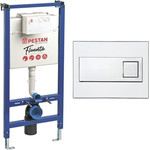 Инсталляция для унитаза Pestan Fluenta SET40006356DW (кнопка Diamond белая) - фото 