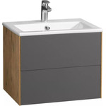 Зеркало-шкаф Акватон Сохо 60 см 1A258302AJA0L, графит - фото 2