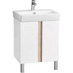 Тумба напольная с раковиной Акватон Кантри 60 см 1A257401AHB20, белый глянцевый/дуб верона - фото 