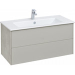 Тумба подвесная с раковиной Акватон Сохо 100 см 1A258201AJ9A0, слэйт/галька серая - фото 