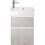 Тумба универсальная с раковиной Dreja Slim 55 см 99.0502, бетон/белый глянцевый - фото 
