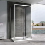 Душевое ограждение Abber Schwarzer Diamant 150х90 см AG30150H-S90-S90, хром/прозрачное - фото 