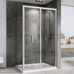 Душевое ограждение Abber Sonnenstrand 100х90 см AG07100-S90, хром/прозрачное - фото 