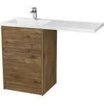 Тумба напольная с раковиной-столешницей Акватон Лондри 120 см 1A2669K1LHDR0 (раковина слева) дуб рустикальный - фото 