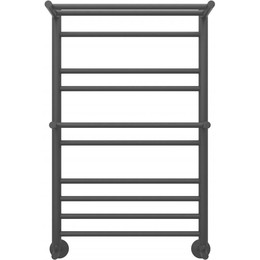 Полотенцесушитель водяной Aquatek Альфа с полкой П10 500х800 мм AQ RRP1080BL чёрный муар - фото 