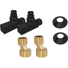 Вентиль запорный угловой Aquatek квадратный AQ 2020BL, чёрный муар - фото 