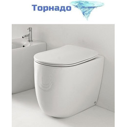 Унитаз приставной безободковый Kerasan Nolita 531901 (система смыва торнадо) белый глянцевый - фото 