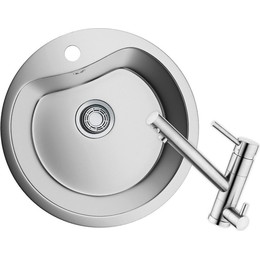 Кухонная мойка + смеситель Omoikiri 4993007 + TONAMI-BN 4994018, нержавеющая сталь - фото 