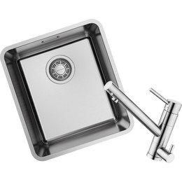 Кухонная мойка + смеситель Omoikiri OMI 4997399 + TONAMI-BN 4994018, нержавеющая сталь - фото 