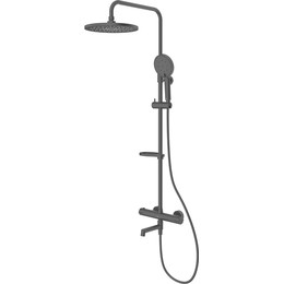 Душевая стойка с термостатом Milardo Ideal Spa ILSBLTHM06, чёрный матовый - фото 
