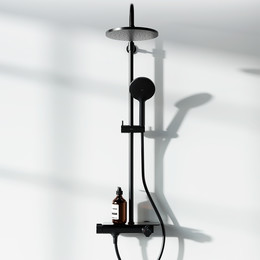 Душевая система c термостатом Damixa Jupiter 977750300, чёрный - фото 