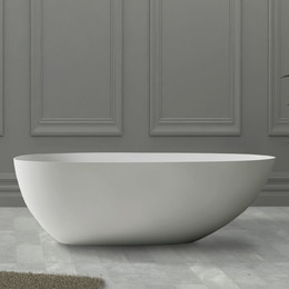 Ванна каменная Abber Stein 170x80 см AS9611-1.7, белый матовый, Размер - мм: 1700х800 - фото 