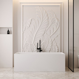 Ванна каменная Abber Stein 170x72 см AS9640-1.7, белый матовый, Размер - мм: 1700х700 - фото 