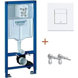 Инсталляция для подвесного унитаза Grohe Rapid SL 38772001 с кнопкой смыва белый матовый 38732WM0, Цвет производителя: белый матовый - фото 